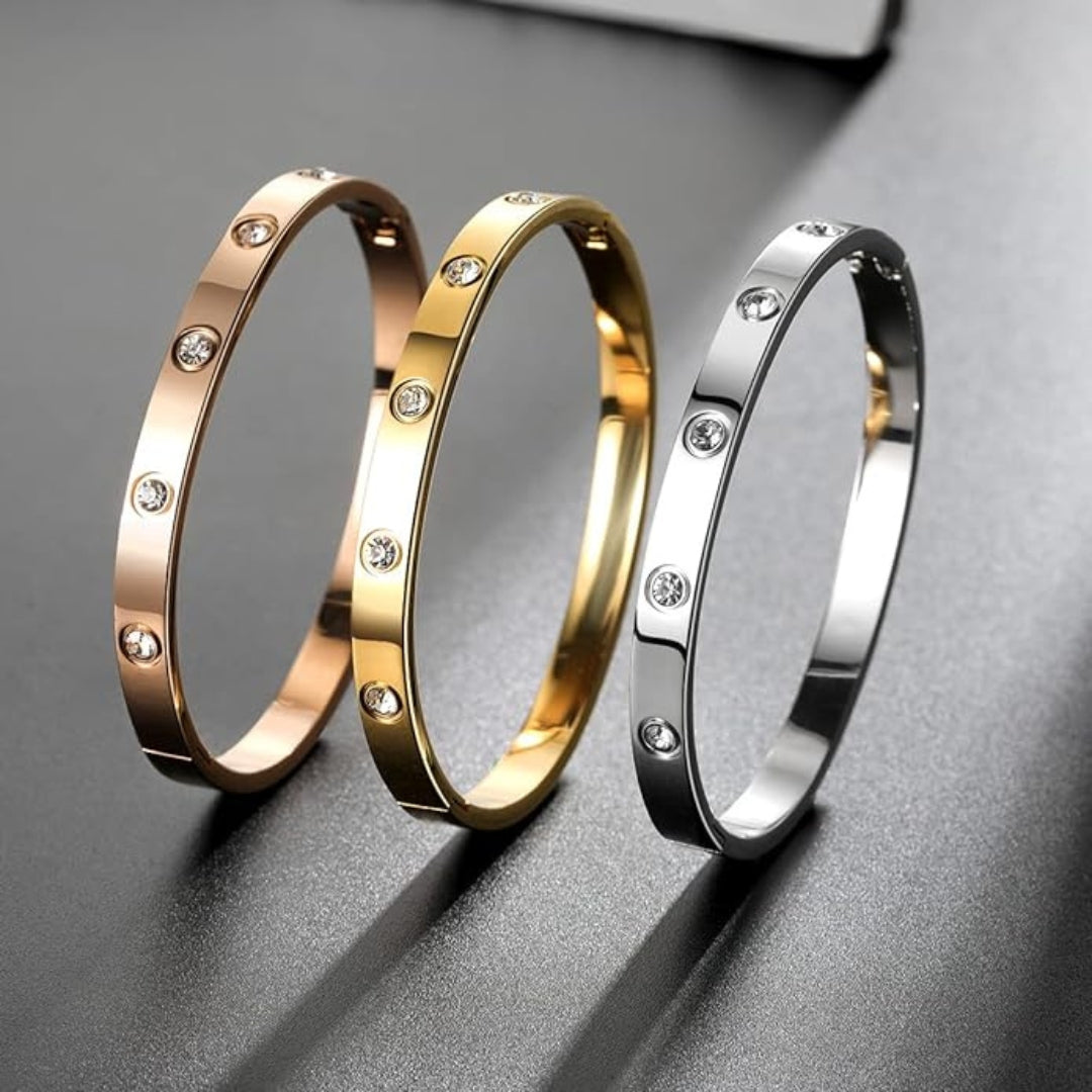 Zirconia-Embellished Endless Loop Bracelet