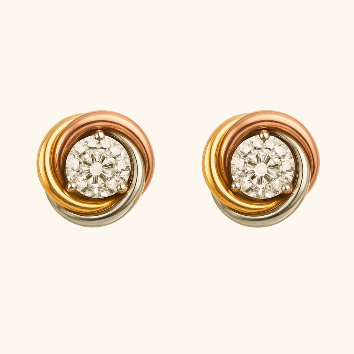 Trinity Diamond Stud Earrings