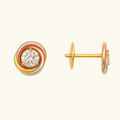 Trinity Diamond Stud Earrings