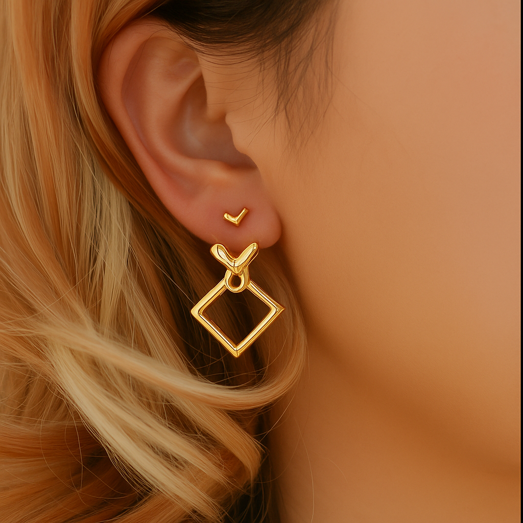 KIKI Geometric Diamond Earrings