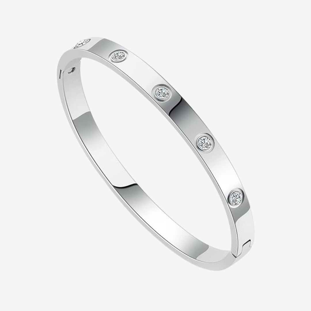 Zirconia-Embellished Endless Loop Bracelet