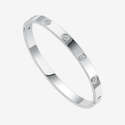Zirconia-Embellished Endless Loop Bracelet