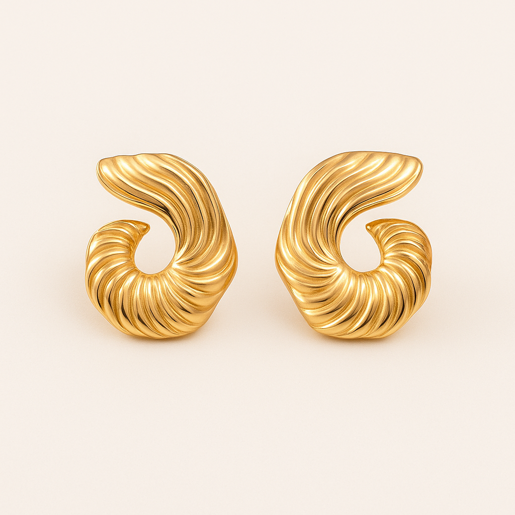 IRIS Golden Sculpture Earrings