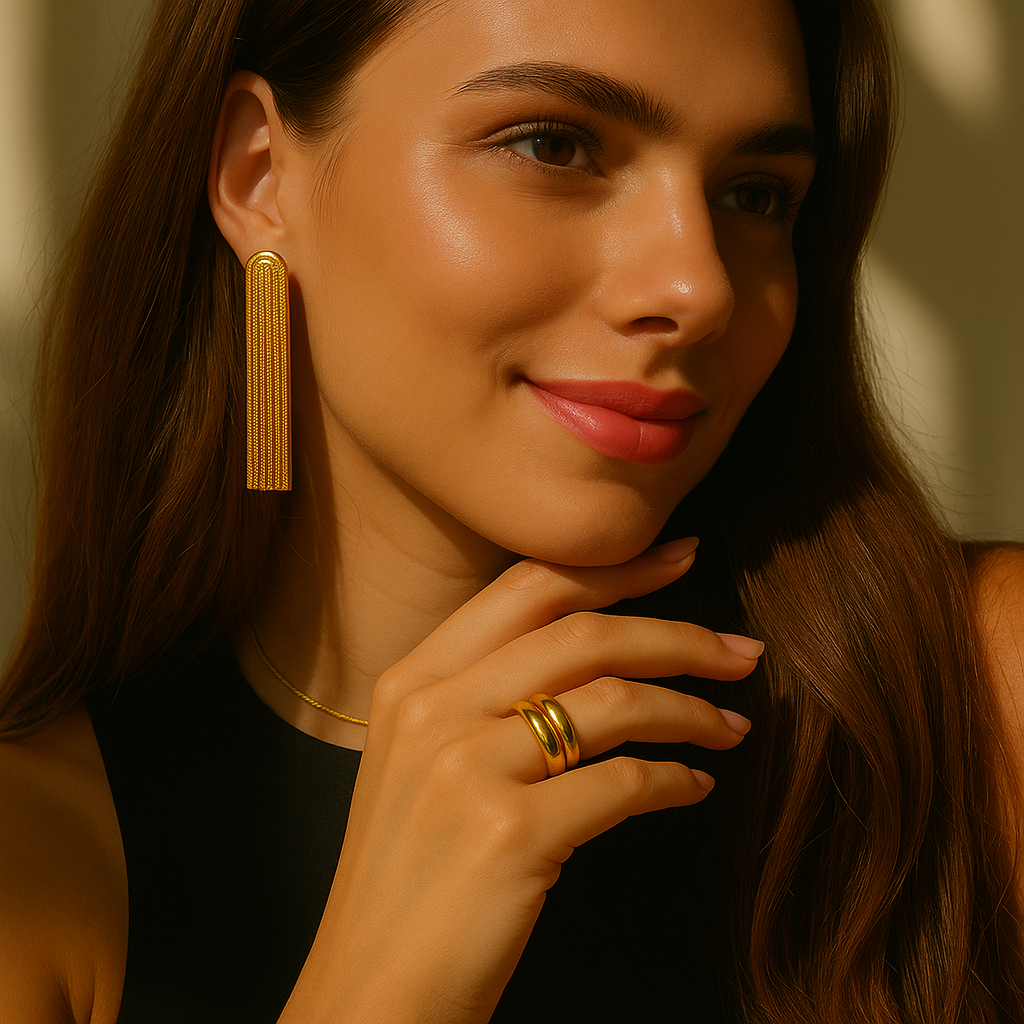 LYRA Gold Tassel Earrings