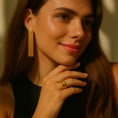 LYRA Gold Tassel Earrings