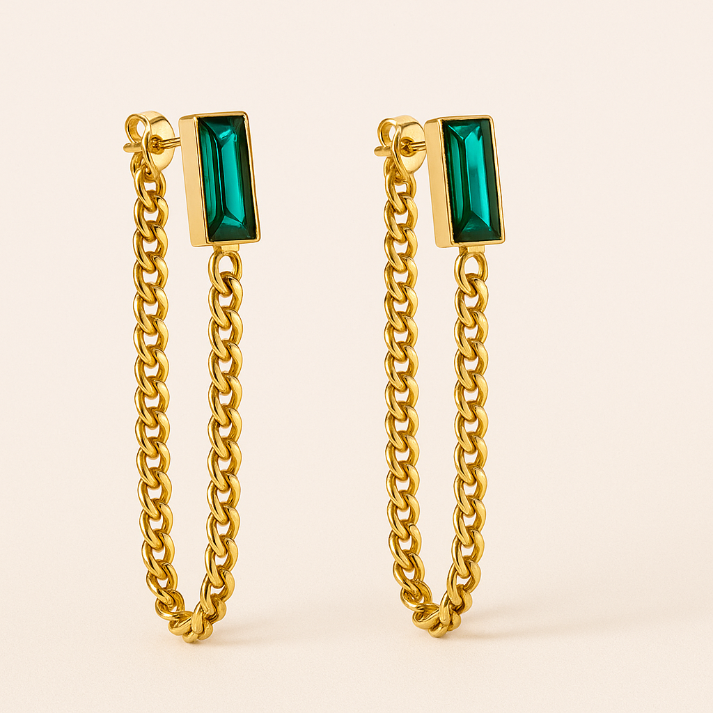 ESMERALDA Gold Link Earrings