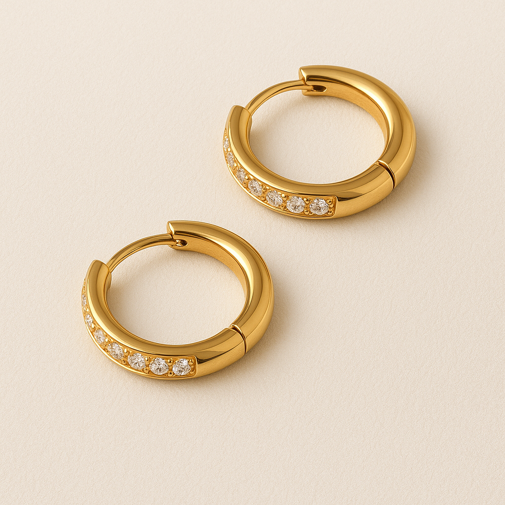 ARIELLE Gold Zirconia Hoop Earrings