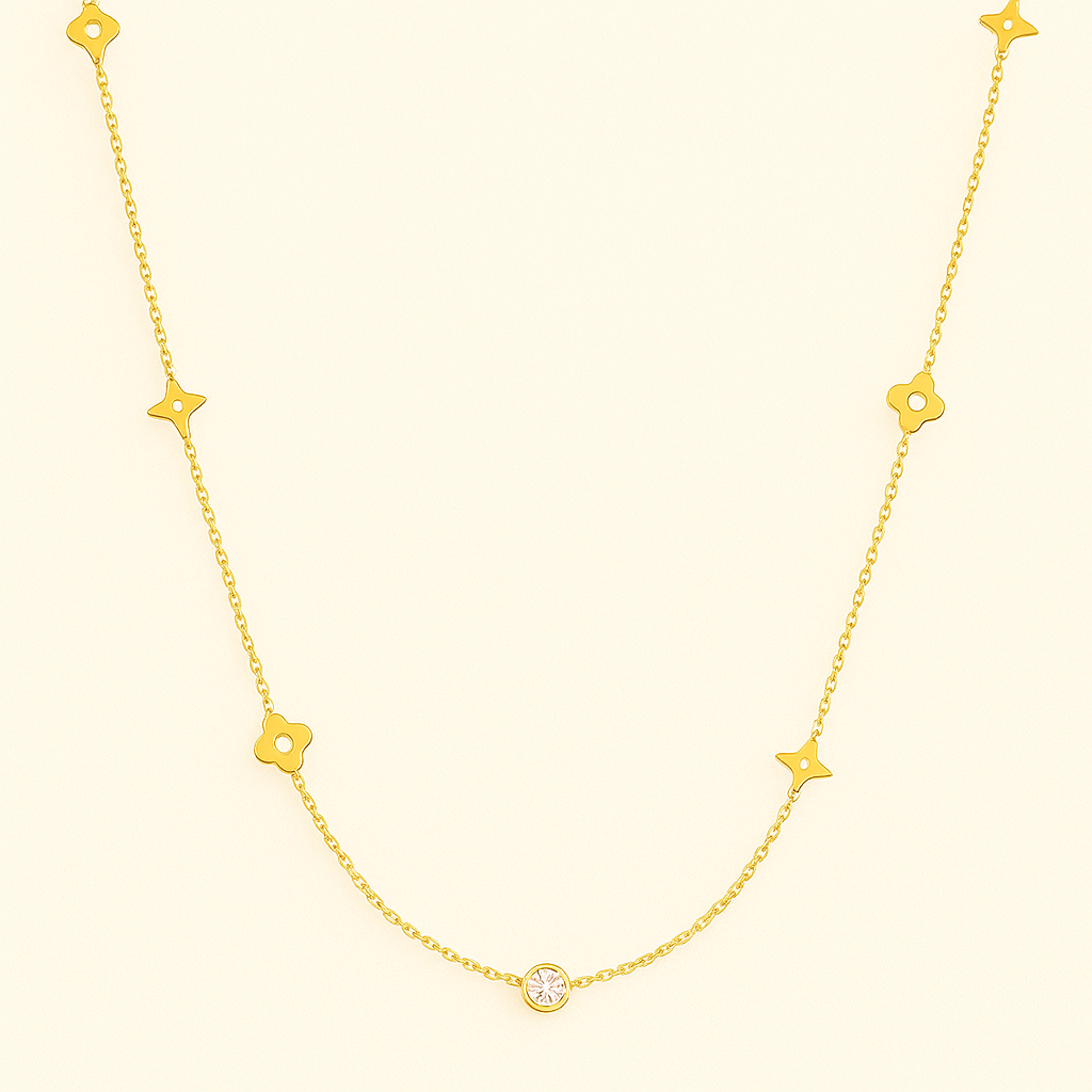 Gold Clover Necklace by CARRIE