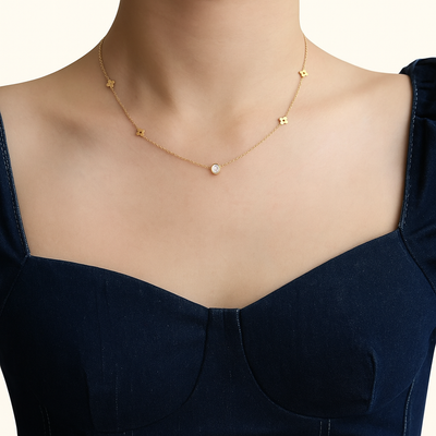 Gold Clover Necklace by CARRIE