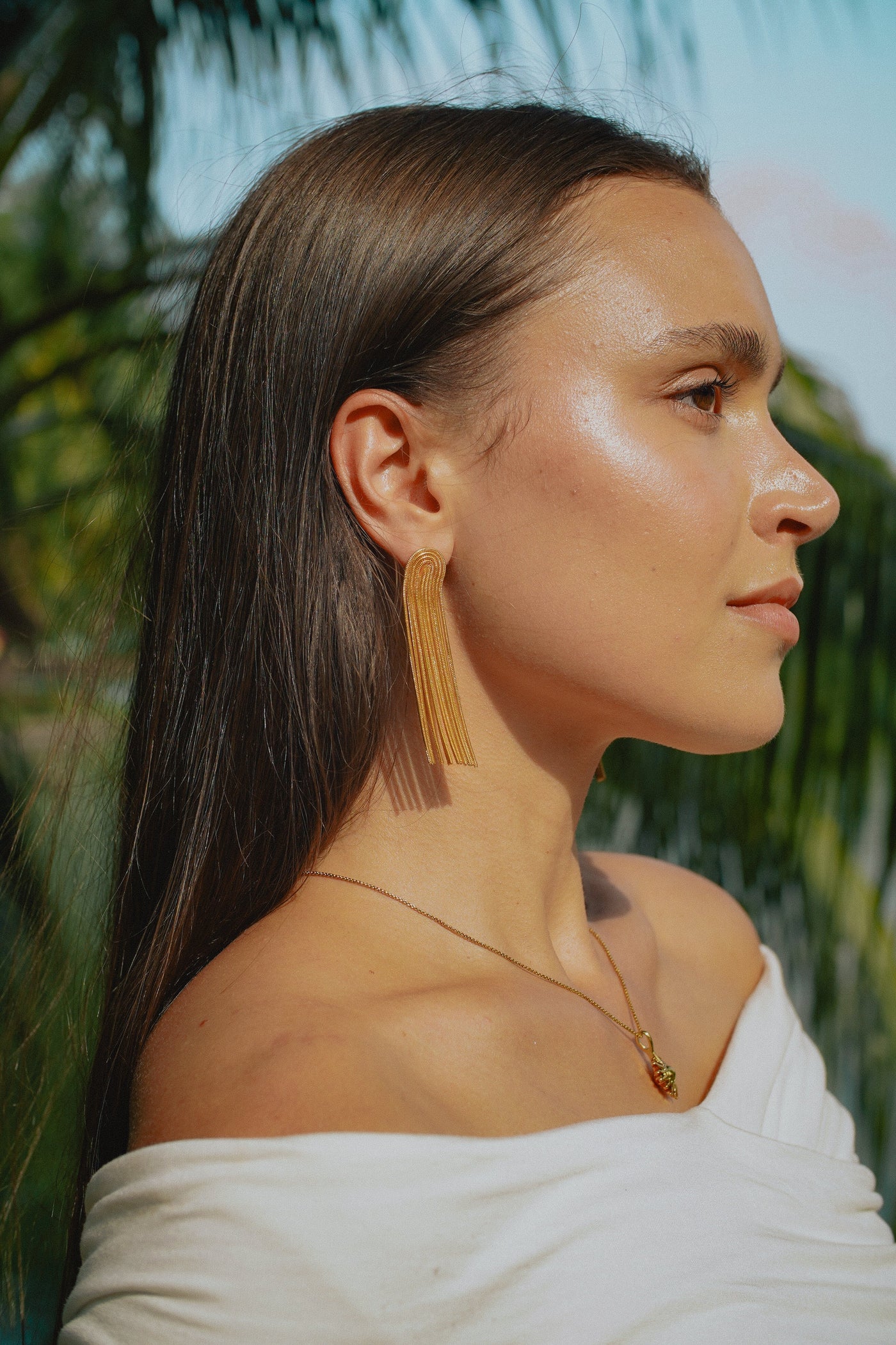 LYRA Gold Tassel Earrings