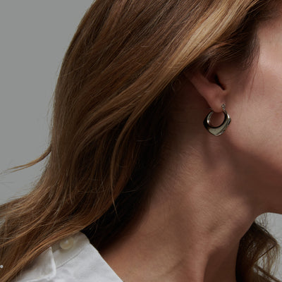 Gold Rhombus Hoop Earrings
