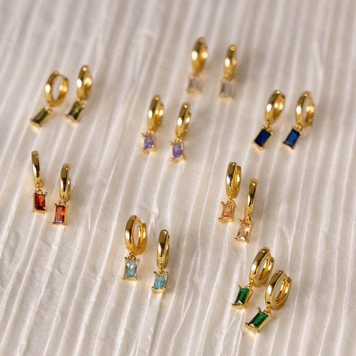 BELLA Gold Hoop Earrings with Birthstone