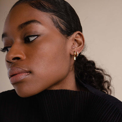 BELLA Gold Hoop Earrings with Birthstone
