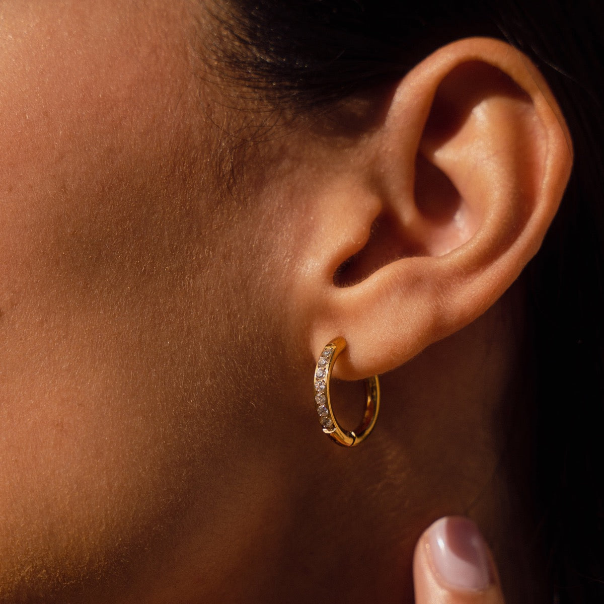 ARIELLE Gold Zirconia Hoop Earrings