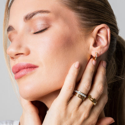 ARIELLE Gold Zirconia Hoop Earrings