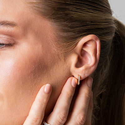 ARIELLE Gold Zirconia Hoop Earrings