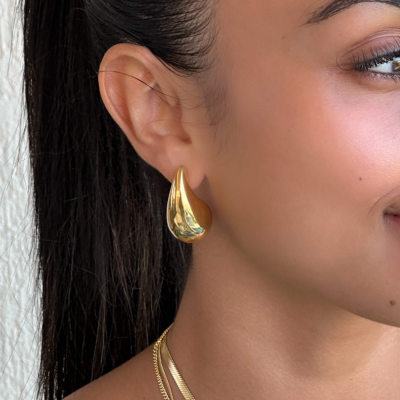 Gold ELLA Water Drop Earrings