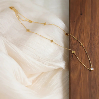 Gold Clover Necklace by CARRIE