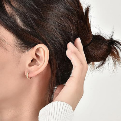 ISA Gold Earrings Featuring Zirconia Accents