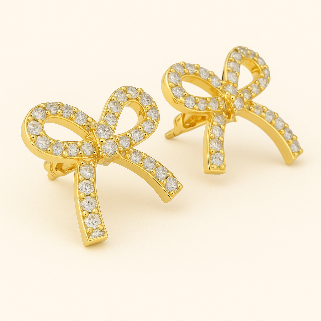 Gold TIA Loop Earrings adorned with Zirconia