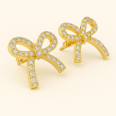 Gold TIA Loop Earrings adorned with Zirconia