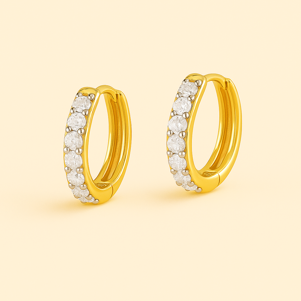 ISA Gold Earrings Featuring Zirconia Accents