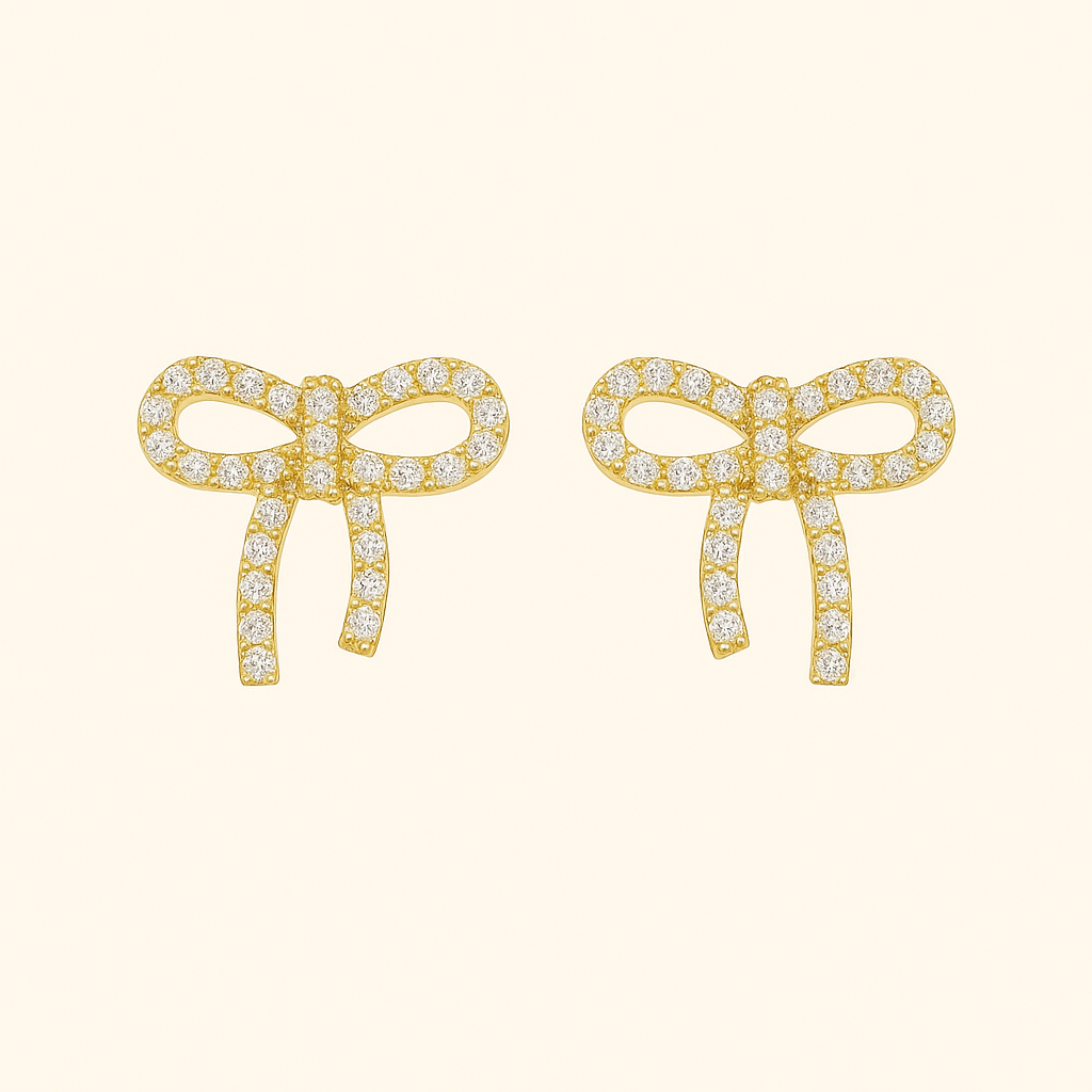 Gold TIA Loop Earrings adorned with Zirconia