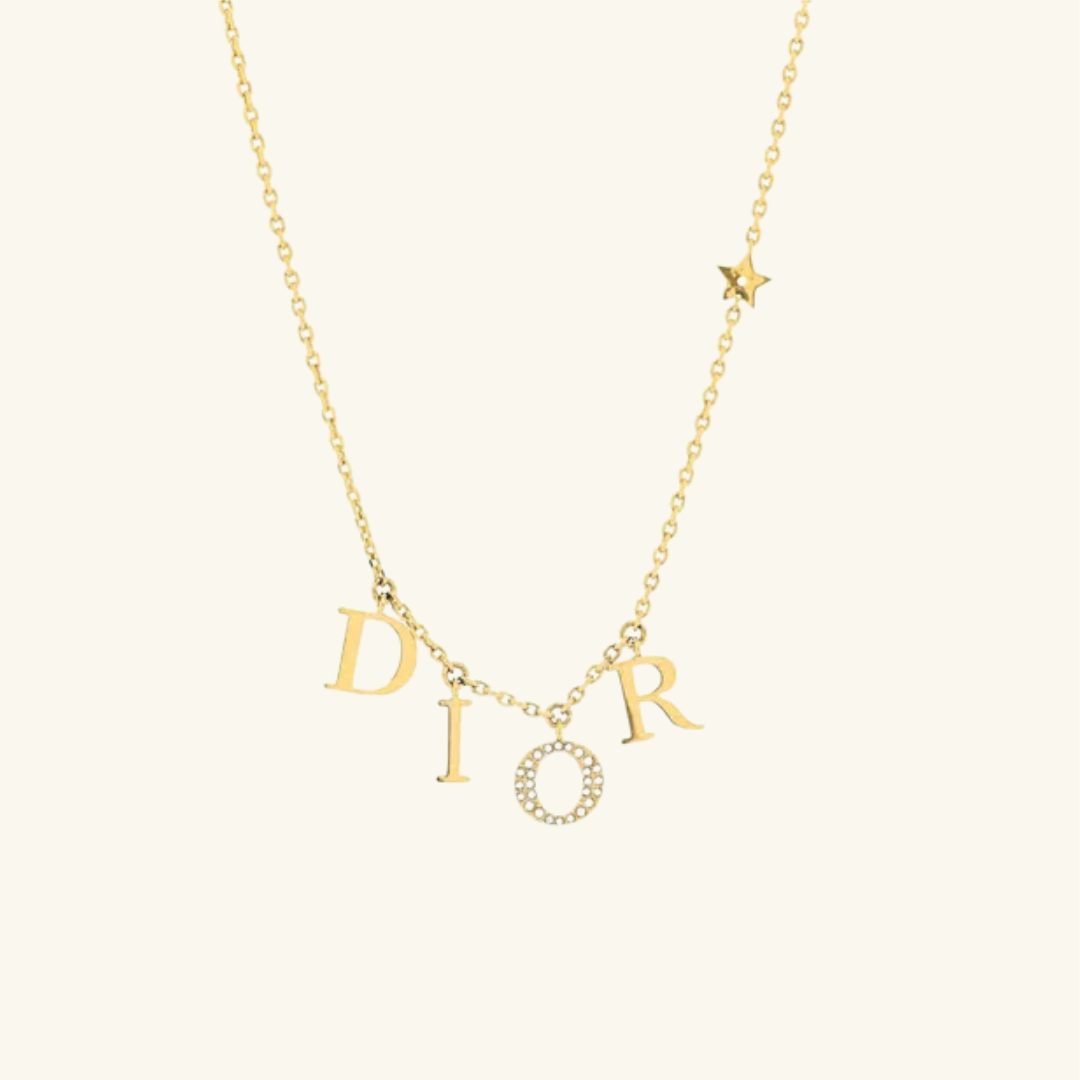 18K Gold Plated CD Design Necklace