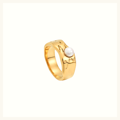 Gold Pearl Ring by SISTA